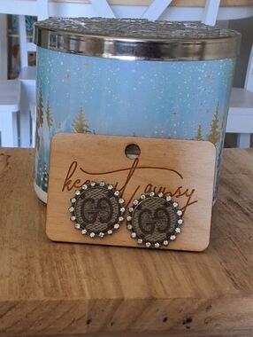 Trendy Keep it Gypsy Upcycled Rhinestone Studded Earrings - NWT